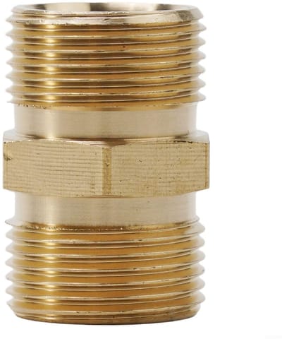 Allecto - Hogedrukreiniger Slang Adapter - M22 Koppeling - Messing Kleur - Slang Extension Adapter - Geschikt voor Hogedrukreinigers - 2 Stuks