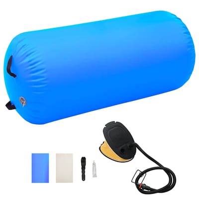 vidaXL - Gymnastiekrol - met - pomp - opblaasbaar - 120x90 - cm - PVC - blauw