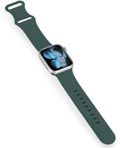 Bandje Geschikt voor Apple Watch 1, 2, 3, 4, 5, 6, 7, 8, 9, 10, 11, SE - 42/44/45/46 mm Siliconen Verstelbaar Polsband - Horloge Bandje - Donkergroen