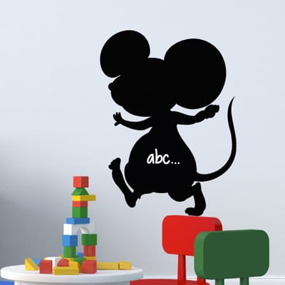 Schoolbordsticker - uitwisbare zelfklevende muurstickers - MUIS SILHOUET I - 40x30cm