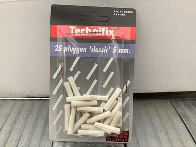 Muur plug. Classic. 5 mm. Wit. Technifix. 25 stuks.