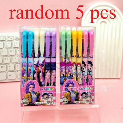 Nouveau Stylo Gel Kpop Chasseur de Démons 0,5 mm Effaçable - Stylo à Friction Réutilisable à Encre Noire Convient pour les Fournitures de Bureau Cadeaux blue