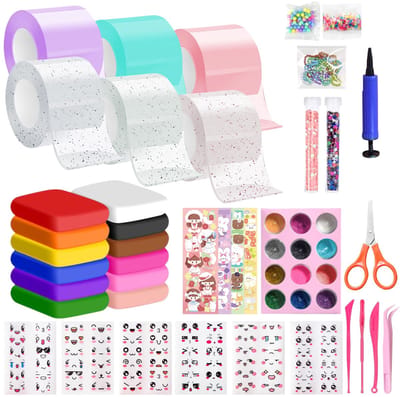 70-delige Nano Bubble Tapeset, Nano Bubble Tapeset Voor Kinderen, Tape Met Glitter, Multifunctionele Transparante DIY Poster Tape, Stressverlagende Bellenblaasset (C)