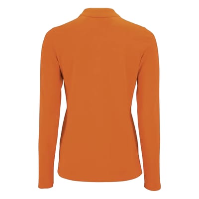 SOLS Dames/Dames Perfect Pique Poloshirt met Lange Mouwen (Oranje)