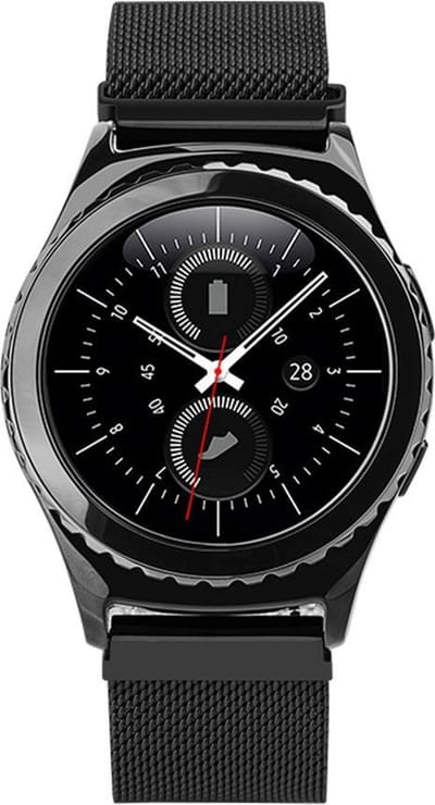 By Qubix - Compatible Samsung bandje - Geschikt voor Samsung Gear S2 Milanese bandje - zwart