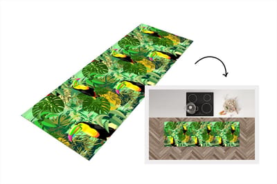 Keukenloper - Loper keuken - Vogel - Patronen - Jungle - 150x50 cm - Keukenloper vinyl