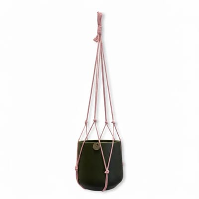 Plantenhanger Zonder Kwast - Kies Kleur en Lengte - Baby Roze - 50 cm lang - Katoenkoord - Geschikt voor Pot met Diameter van c.a. 10 cm - Handgemaakt in ons Macramé Atelier - Prijs per Stuk - Let op: Exclusief Pot - Inclusief Verzendkosten
