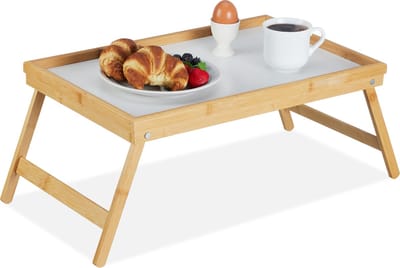 bedtafel - inklapbaar - voor op bed - dienblad op pootjes - 23,5 x 63 x 31 cm - bamboe