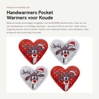 Dailygoods- Handwarmers Oplaadbaar - Herbruikbare Handwarmers - Set van 4 - Huidvriendelijke Kunststof Hoes - Tot 55 °C Warmte - Perfect voor Koude Dagen - Zakwarmers