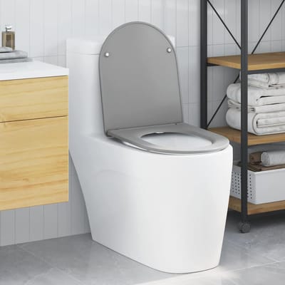 vidaXL - Toiletbril - Grijs - 47 - x - 36 - x - 3,4 - cm - Duroplast