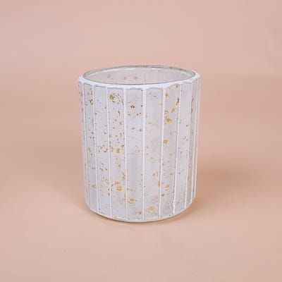 Diga Colmore Theelicht Wit Goud Mozaïek Glas Ø7 x 8 cm