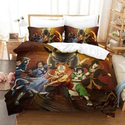 Avatar de laatste luchtmeester Beddengoedset Eenpersoons Twijfelaar Volledig Queen King Size Bedset Aldult Kind Slaapkamer 3D Print Anime Laken 70x133cm 2pcs