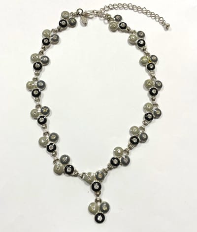 Ketting met grijze hangertjes - Zirkonia - 36 + 8 Centimeter, verstelbaar - Damesdingetjes