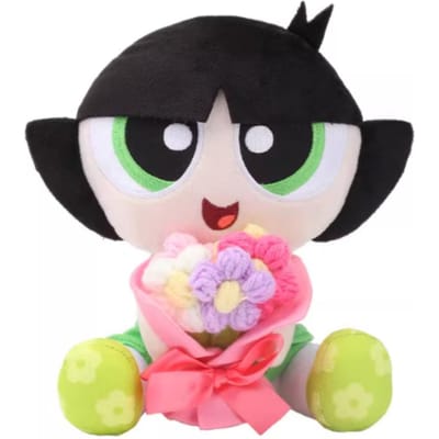 Op Voorraad The Powerpuff Girls Boeket Pop Bloem Kawaii Sieraden Valentijn Schattige Animatie Randapparatuur Versieren Vriendin Cadeau 20CM