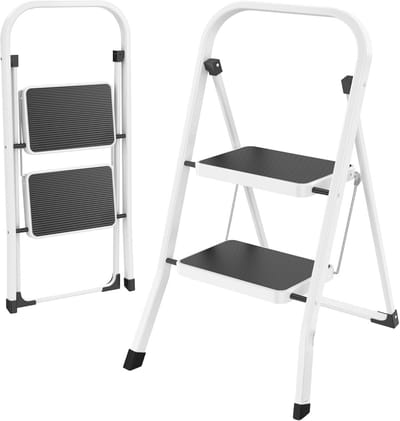 Opvouwbare Trap met 2 Treden – Antislip Treden, Draagvermogen 150 kg, Ideaal voor Keuken en Garage