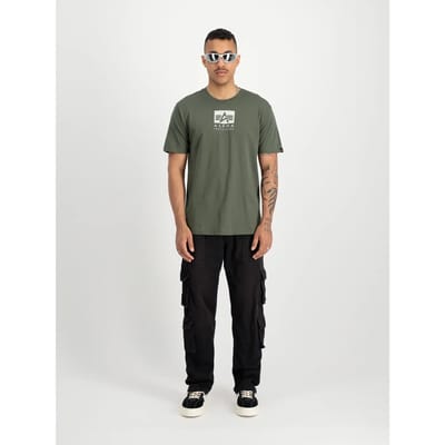 T-shirt met satijnen logo Alpha Industries