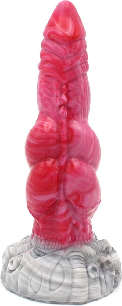Kiotos Monstar - Dildo Beast 26 - 22,5 x 6 cm - Roze/Grijs/Wit