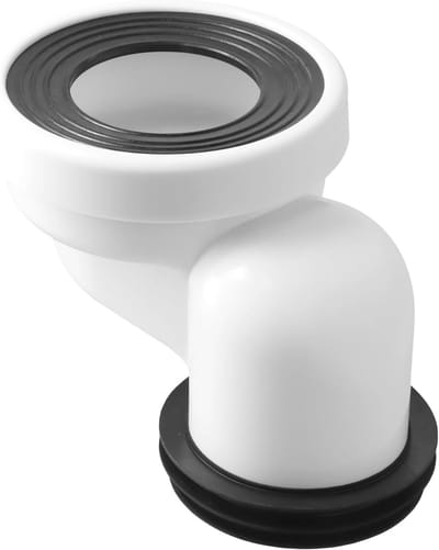 Toilet Aansluiting - Afvoer Koppeling - Sanitair Verbinding - Flexibele PVC Rubber - 100mm Offset - Wit