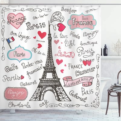 ABAKUHAUS Douchegordijn – Eiffeltoren Parijs – 175x200 cm – Polyester