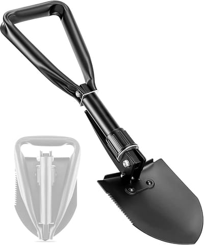 Thijox - Graafschep 47cm Lichtgewicht Opvouwbare Schep Hoge Koolstofstaal Draagbare Sneeuwschep voor Kamperen Backpacken Wandelen Auto Noodgeval Tuin