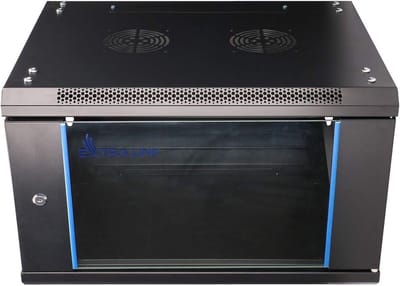 Serverkast Wandmontage - Netwerkkast Rack - Apparatuur Opslag - Veilig Glasdeur - 6U 600x450mm - Zwart