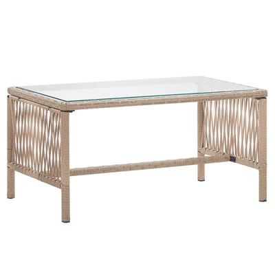 vidaXL - 4-delige - Loungeset - met - kussens - poly - rattan - beige