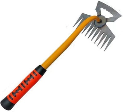 Dailygoods - Handmatige Tuin Onkruidverwijderaar - 11 Tanden met Lange Steel