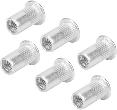 Allecto - Blindklinkmoeren Assortiment - Aluminium Klinkmoeren - Gebruiksvriendelijk en Sterk - M5 Platte Kop - Schroefdraadinzetmoeren - 100 Stuks...