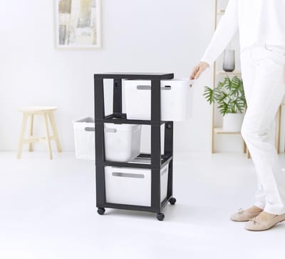 Rolcontainer met 3 laden - Kunststof Organizer voor Badkamer, Keuken of Kinderkamer