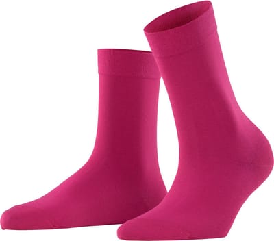 FALKE Cotton Touch eenkleurig katoen sokken dames rood - maat 35-38