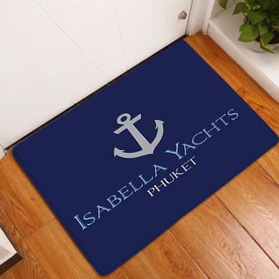 1 Stuk Wit Anker & Marineblauw Nautisch Wasbare Deurmat Antislip Entree Vloerkleed Gemakkelijk Schoon te Maken Hal Badkamer Keuken Kleed 50x80cm