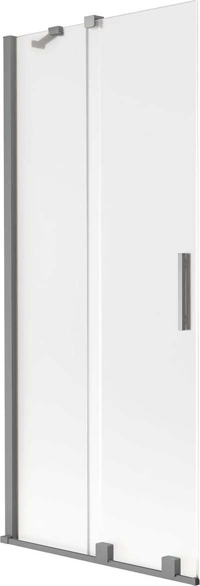 Mexen Velar badwand 2-delige schuifdeur 80 x 150 cm, ijs, gun metal - 896-080-000-31-95