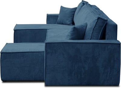 Hoekbank U-vorm met slaapfunctie en - Blauw - Novihome