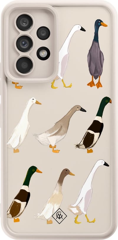 Casimoda® hoesje - Geschikt voor Samsung Galaxy A52 5G - Duck Life - Zwart TPU Backcover - Geen opdruk - Bruin/beige
