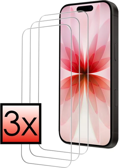 Screenprotector - 3 stuks - Geschikt voor Apple iPhone 17 - Volledige Dekking - Met Dichte Notch Full protection - Beschermglas - Gehard Glas - Tempered Glass - Screen Protector - Bescherm Cover