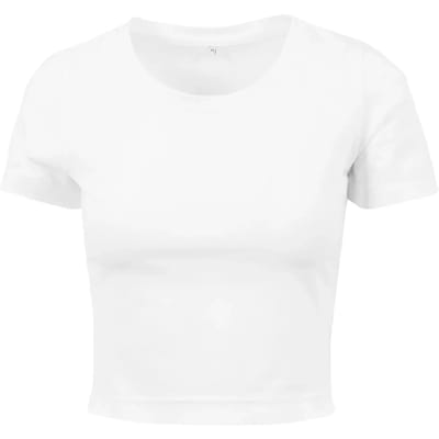 Build Your Brand - Cropped Dames T-Shirt - White maat L