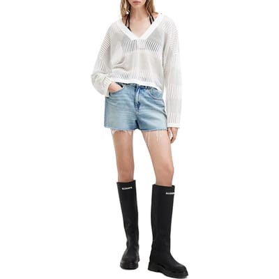 AllSaints Misha V Neck White Größe: M | Strickpullover Outlet | Damen | Weiß