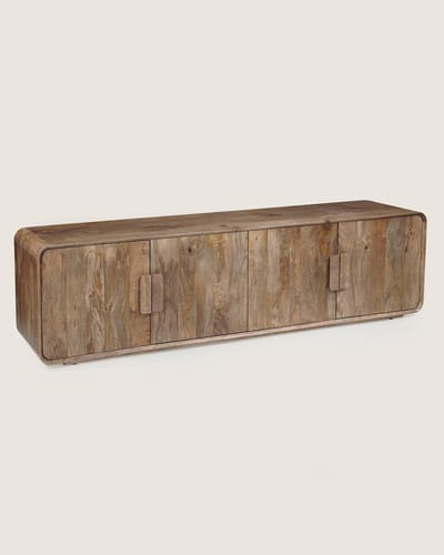 TV Meubel 200 cm Mangohout – 4 Deuren – Bruin – Landelijk