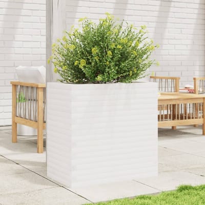 vidaXL - Plantenbak - 70x40x68,5 - cm - massief - grenenhout - wit