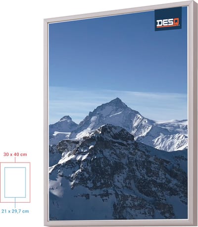 DESQ® 4911 - Wissellijst A3 30x 40 cm - Aluminium - Foto Diploma Oorkonde - Dunne Rand - Met Passe-Partout Sjabloon A4 21x29,7 cm