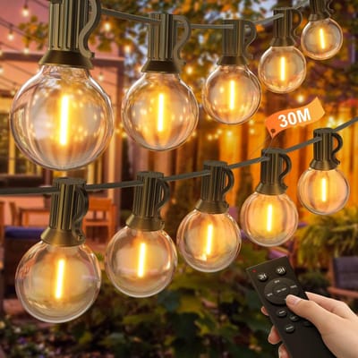 Dimbaar Lichtsnoer Buiten - 30M - Weerbestendig - LED Lichtketting voor Tuin en Terras