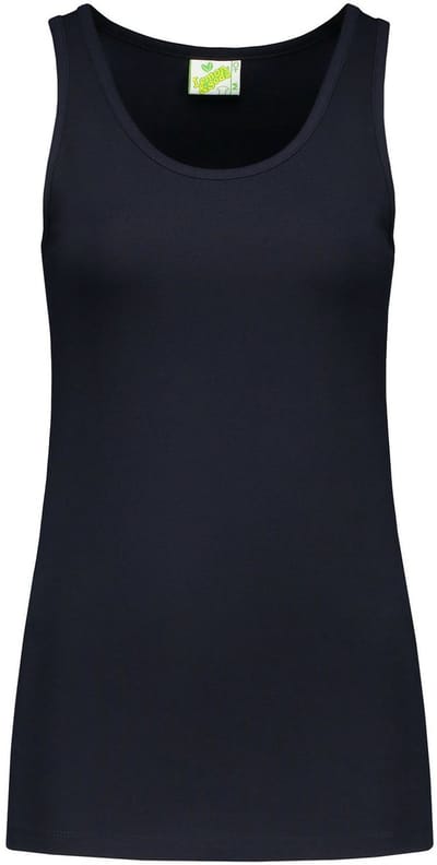 Lemon & Soda Sport singlet voor dames - donkerblauw - mouwloos shirtje - katoen/elastaan - ademend S