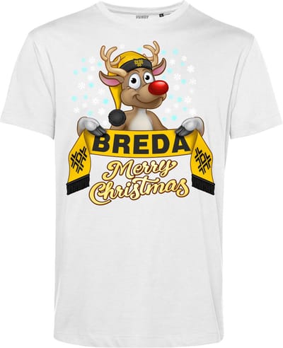 T-shirt Breda | Foute Kersttrui Dames Heren | Kerstcadeau | NAC supporter | Wit | maat XS