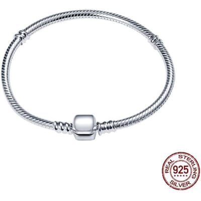 Sale 925 Zilveren Armband Liefdesarmband Dames Sieraden Geschikt Voor Origineel Ontwerp Kralenarmband Handgemaakte DIY Sieraden 17cm gray