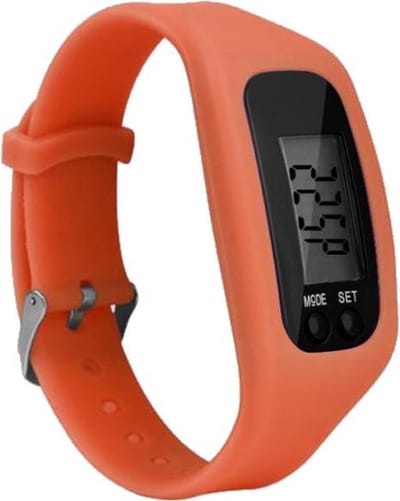 Jumada's Stappenteller - LCD Horloge - Armband - Tracker - Siliconen - Breed - Oranje