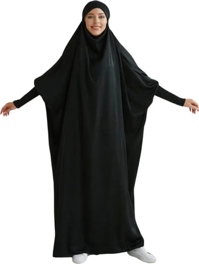 Nivard Islamitische Kleding - Djellaba Dames - Moslim Kleding - Arabisch Dames Kaftan - Alhamdulillah - Zwart