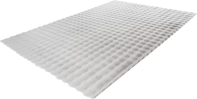 Lalee Harmony - 3d Vloerkleed - Tapijt – Karpet - Hoogpolig - Superzacht - Fluffy - Shiny- 3d blokjes- rabbit- 80x150 cm Zilver grijs