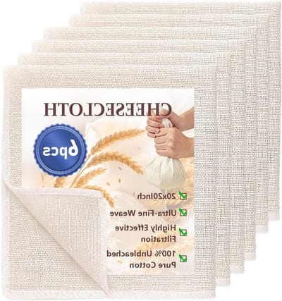 Set van 6 Herbruikbare Kaasdoeken van Muslin, 50x50cm, Perfect voor Notenmelk, Boter en Sap Filtratie