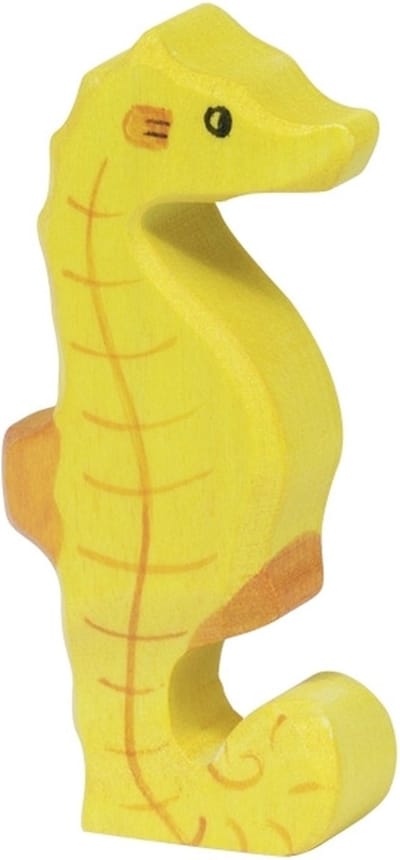 HOLZTIGER Zeedieren - Zeepaardje - 3X2X6Cm - Houten Figuur - Handgemaakt