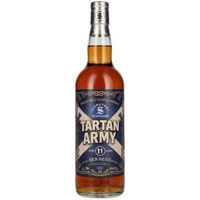 Ondertekenaar Vintage Signatory Vintage BEN NEVIS 11 Years Old TARTAN ARMY Highland Single Malt Scotch Whisky 46% Vol. 0,7l